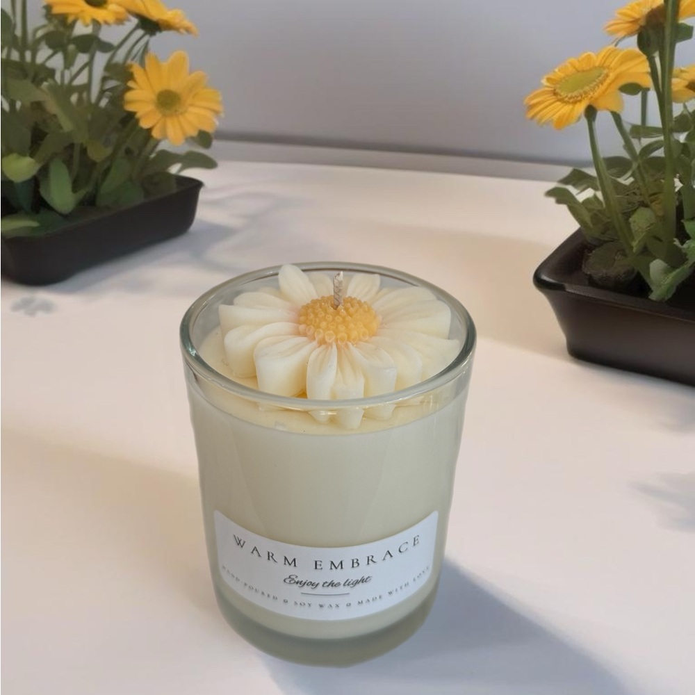 Daisy Flower Candle, Scented Soy Candle, Flower Candle, Mother's Day Gift 10oz